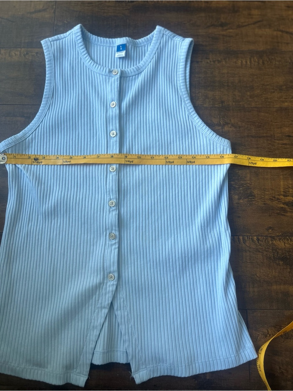 Old Navy Light Blue Ribbed Button-Up Tank - Picture 5 of 6